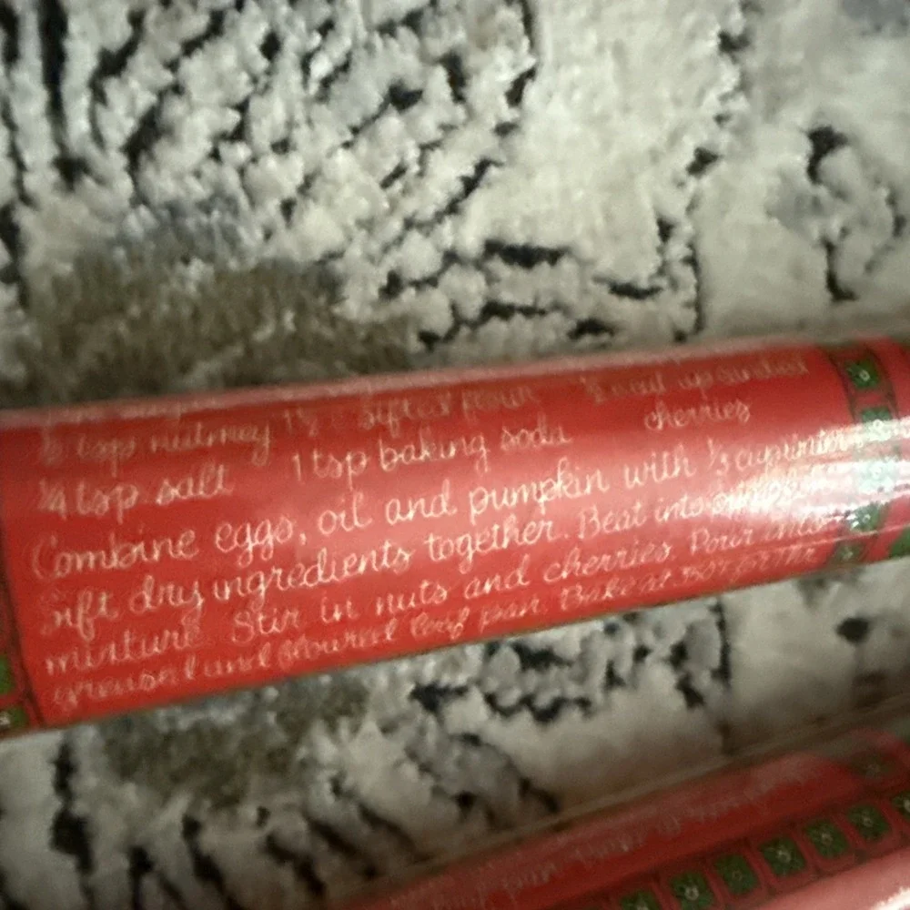 3 Rolls Vtg  Ambassador Christmas Wrapping Paper 17.5 sq ft Rolls Baking Recipe